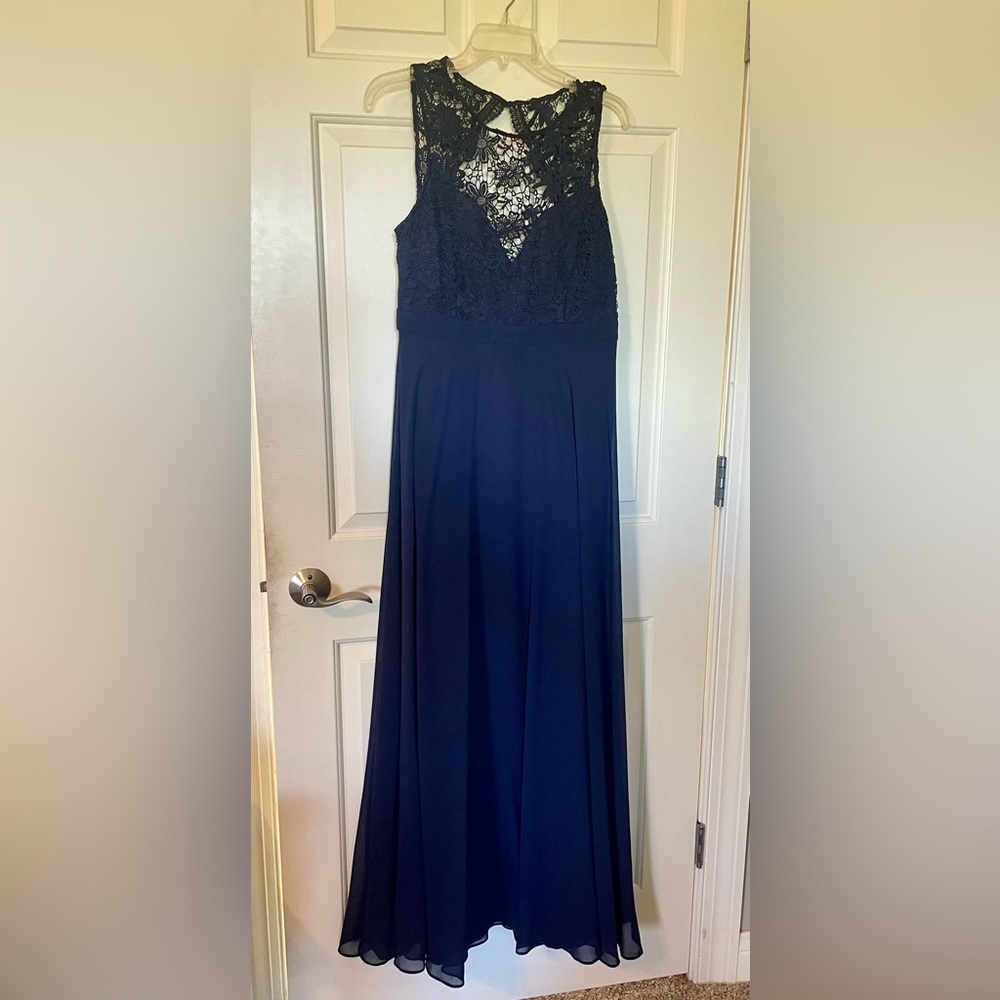 Pink Blush Maternity formal dress, navy blue, size medium